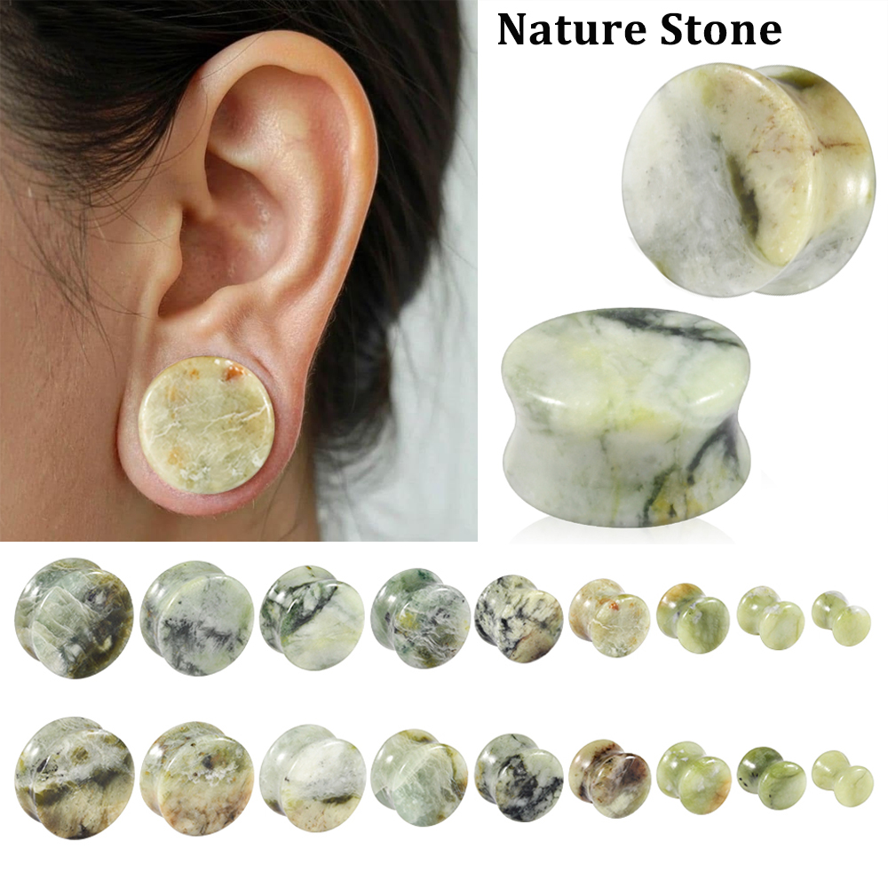 Yellow Body Jewelry - 1-2 шт. Натуральные зелено-желтые нефритовые тоннели