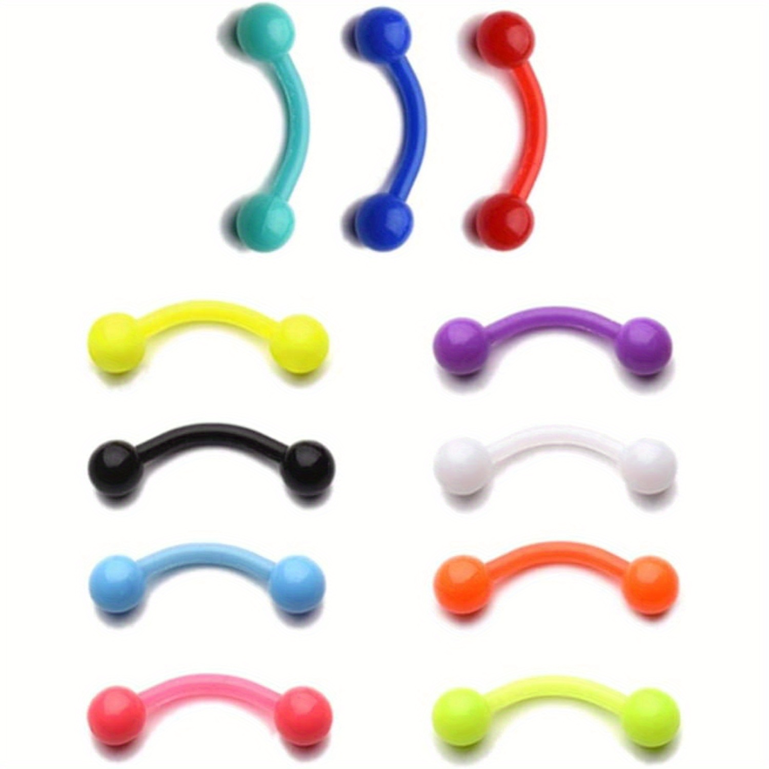 Body Jewelry Materials - 11 изделий 8 мм цветные пластмассовые