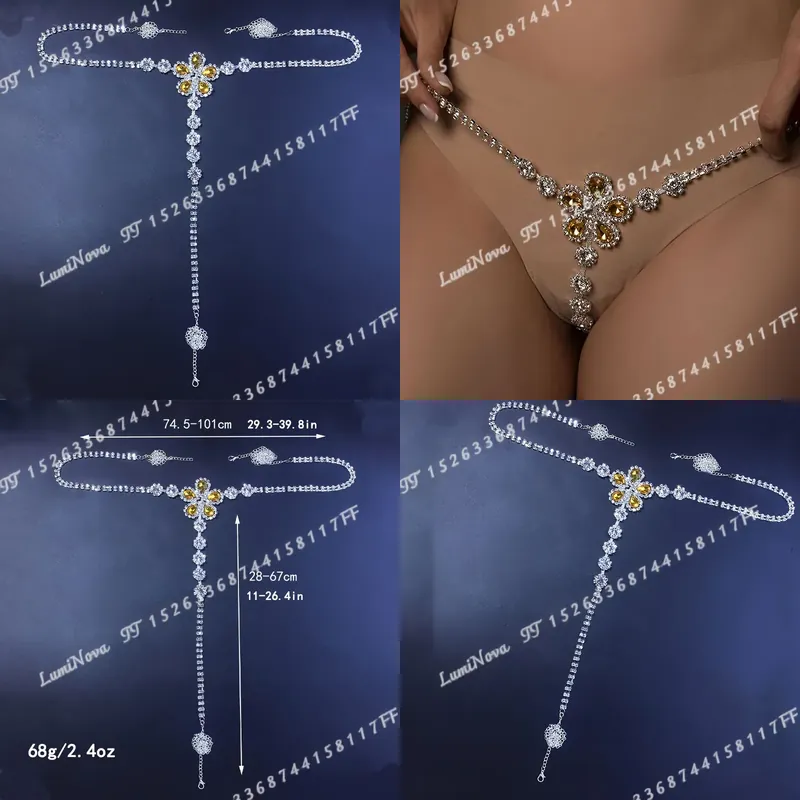Yellow Body Jewelry - Новый сексуальный желтый цветочный боди-чейн с