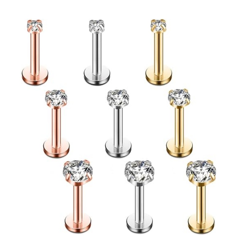Body Jewelry Labret - 9 шт., 16G, 2 мм, 3
