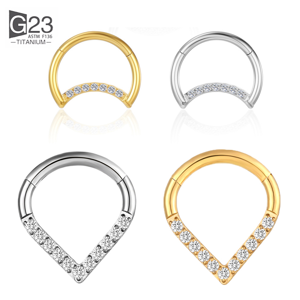 Helix Cartilage Ring - F136 Титановое шарнирное сегментное кольцо-капля, перегородка