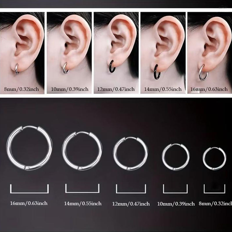Helix Cartilage Ring - 5 шт. минималистичных унисекс-серег-колец для пирсинга,