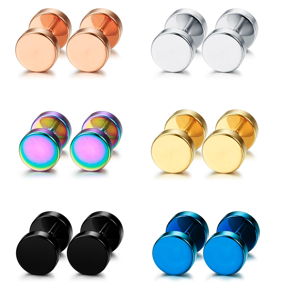 Body Jewelry Ear Gauges - Серьги-гвоздики из нержавеющей стали для мужчин