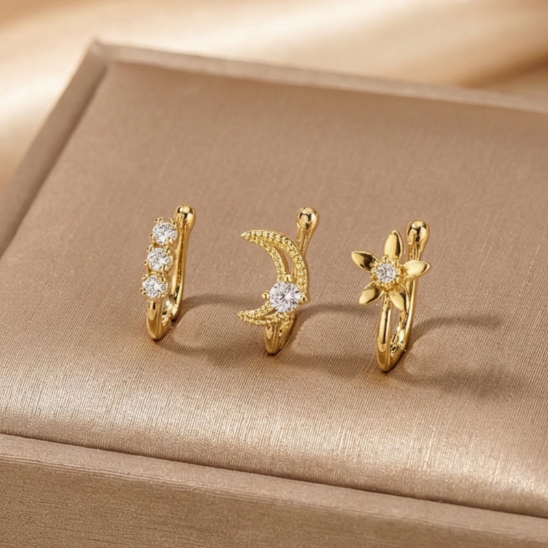 Body Jewelry Materials - Набор из 3-х ретро-аксессуаров для носа