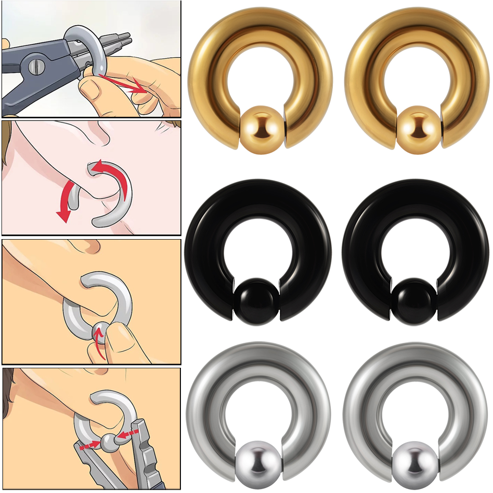 Body Jewelry Ear Gauges - 1 шт., кольцо из нержавеющей стали