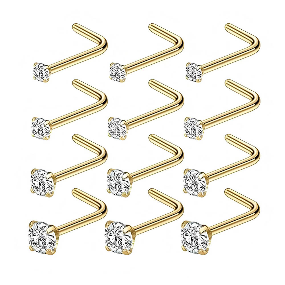 Body Jewelry Diamond - Полный набор из 12 предметов, гипоаллергенные