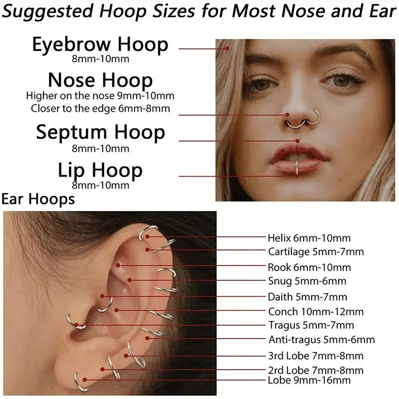 6 шт. 20G серьги-кольца из нер – обзор и цена Helix Cartilage Ring
