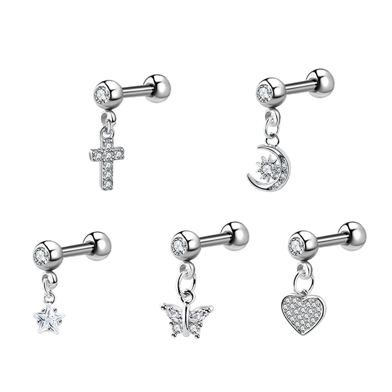 (.) Серьги с цирконами для пир – обзор и цена Helix Cartilage Ring