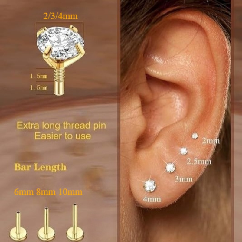 9 шт., 16G, 2 мм, 3 мм, 4 мм,  – обзор и цена Body Jewelry Labret