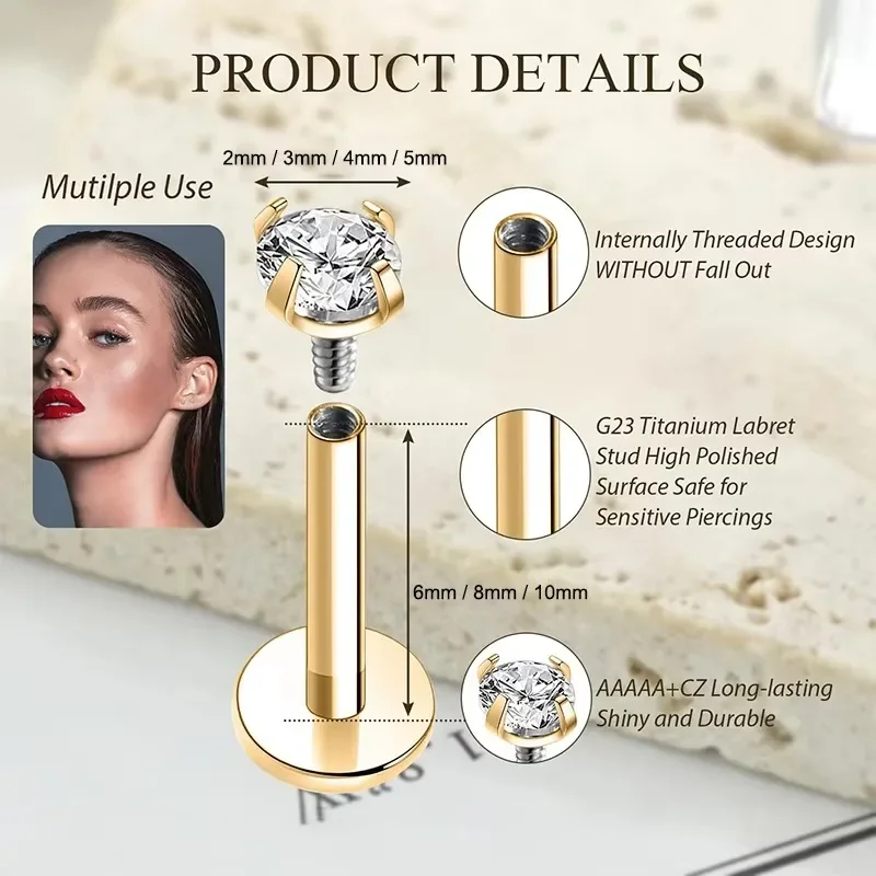 9 шт., 16G, 2 мм, 3 мм, 4 мм,  – обзор и цена Body Jewelry Labret