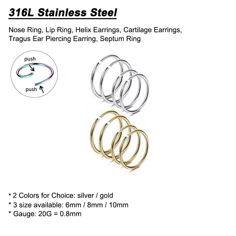 Набор из 6 гипоаллергенных кол – обзор и цена Helix Cartilage Ring
