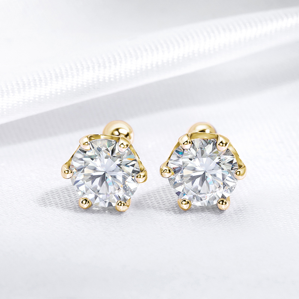 Серьги-гвоздики с муассанитом  – обзор и цена Body Jewelry Diamond