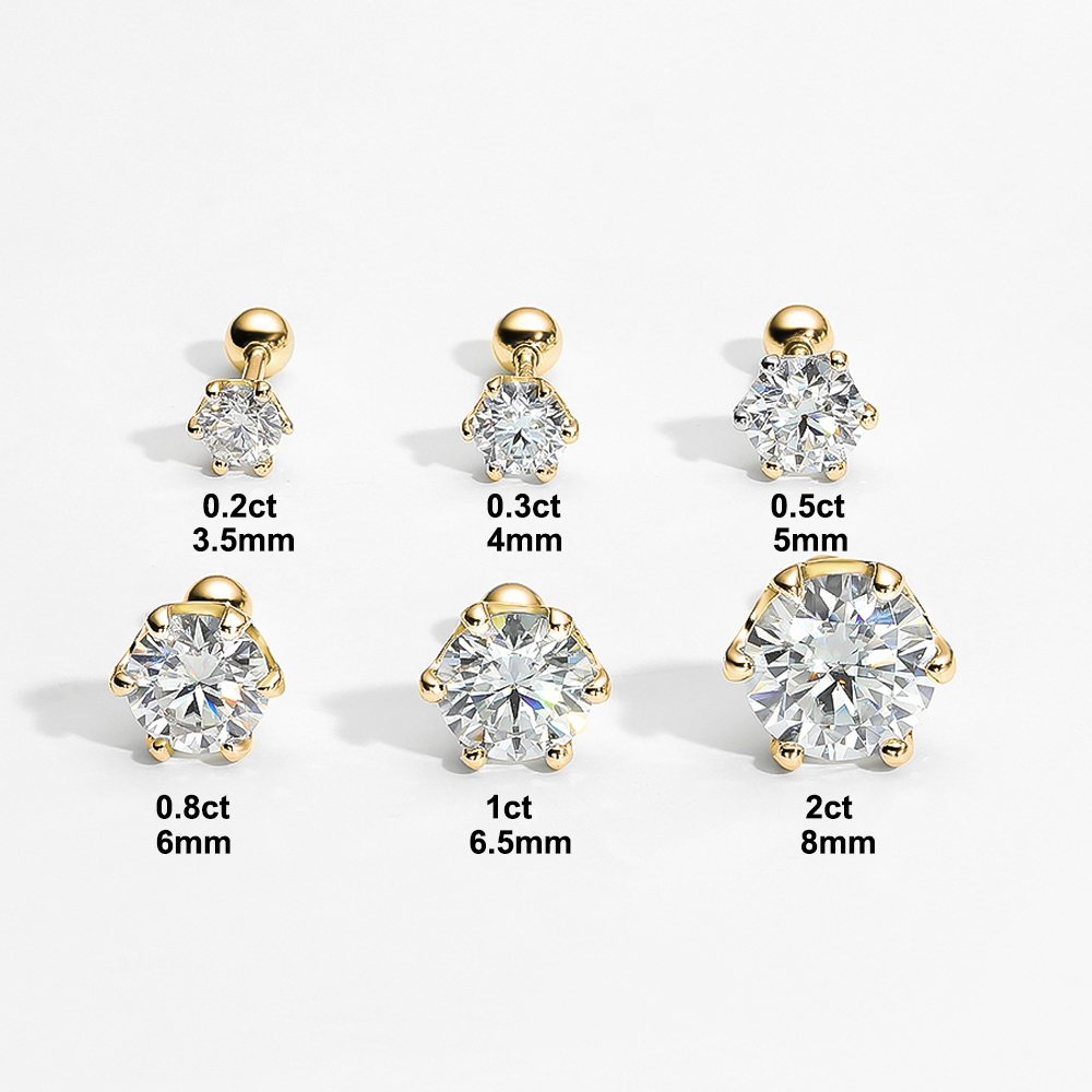 Серьги-гвоздики с муассанитом  – обзор и цена Body Jewelry Diamond